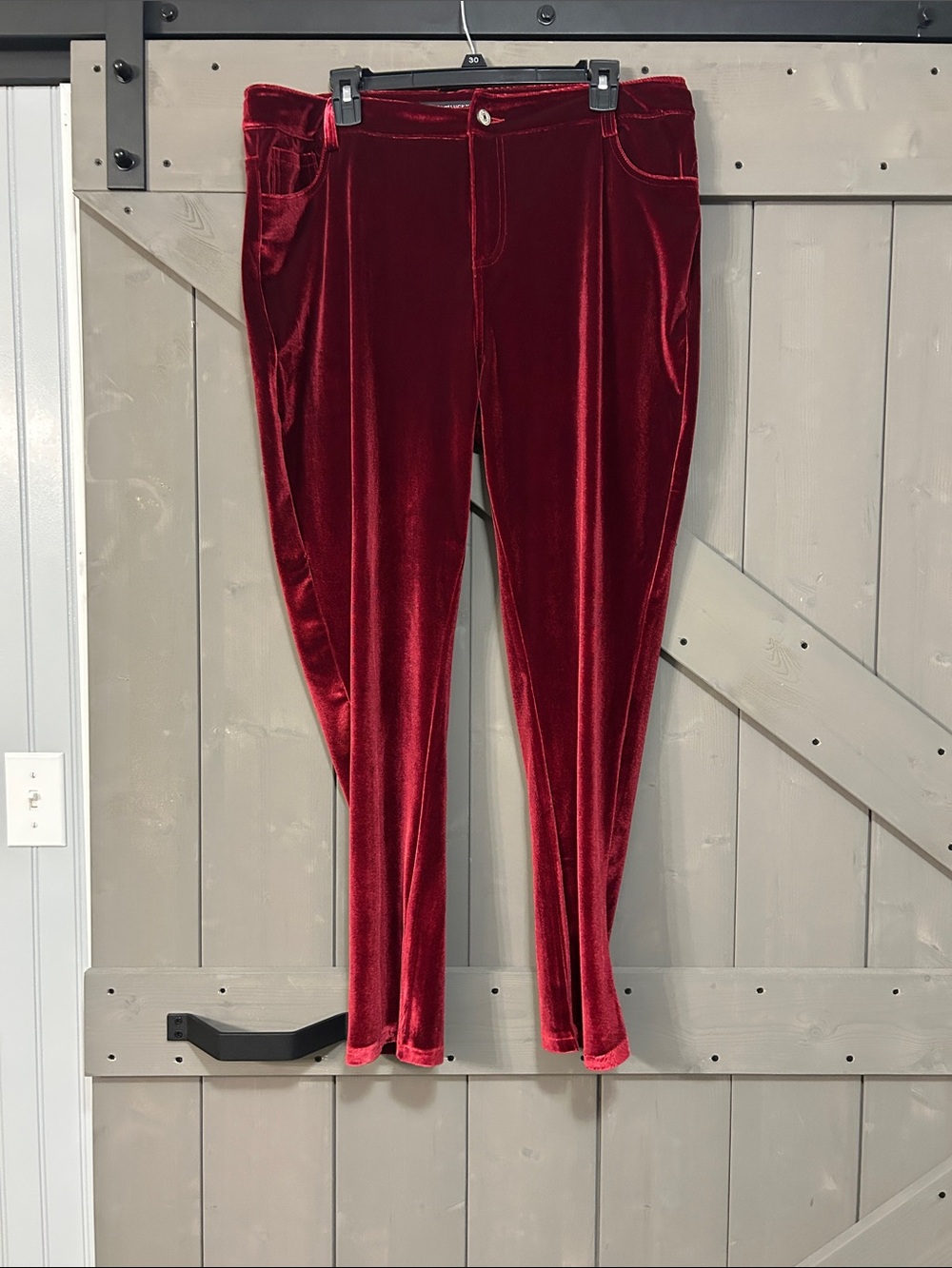 Lucky & Blessed Women’s Red Velvet Pants